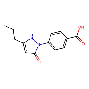 4-(5-oxo-3-propyl-2,5-dihydro-1H-pyrazol-1-yl)benzoic acid structure