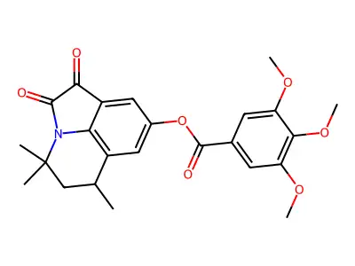 4,4,6-trimethyl-1,2-dioxo-1,2,5,6-tetrahydro-4H-pyrrolo[3,2,1-ij]quinolin-8-yl 3,4,5-trimethoxybenzoate structure