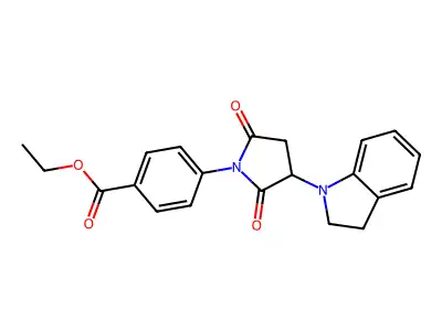 ethyl 4-[3-(2,3-dihydro-1H-indol-1-yl)-2,5-dioxopyrrolidin-1-yl]benzoate structure
