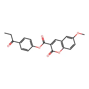 4-propanoylphenyl 6-methoxy-2-oxo-2H-chromene-3-carboxylate structure