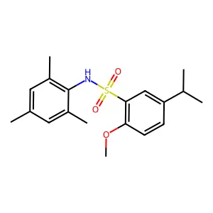 2-methoxy-5-(propan-2-yl)-N-(2,4,6-trimethylphenyl)benzene-1-sulfonamide structure