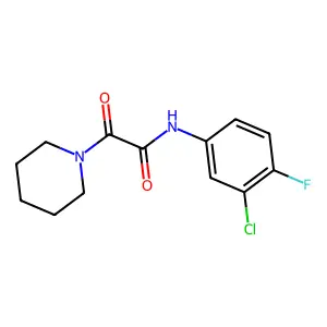 N-(3-chloro-4-fluorophenyl)-2-oxo-2-piperidin-1-ylacetamide structure