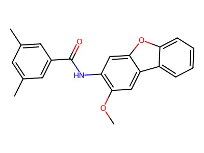 N-(2-methoxydibenzofuran-3-yl)-3,5-dimethylbenzamide structure