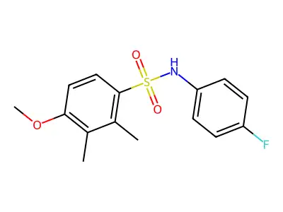 N-(4-fluorophenyl)-4-methoxy-2,3-dimethylbenzenesulfonamide structure