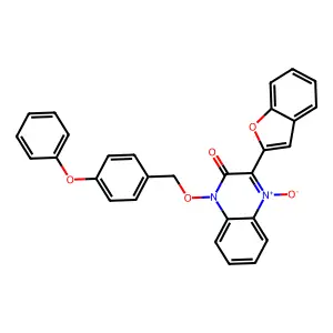 3-(1-Benzofuran-2-yl)-4-oxido-1-[(4-phenoxyphenyl)methoxy]quinoxalin-4-ium-2-one structure