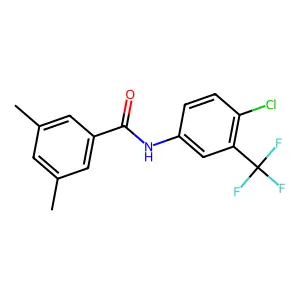 N-[4-chloro-3-(trifluoromethyl)phenyl]-3,5-dimethylbenzamide structure