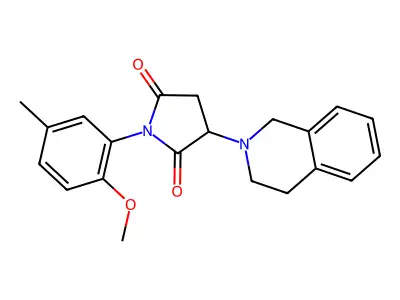 3-(3,4-dihydroisoquinolin-2(1H)-yl)-1-(2-methoxy-5-methylphenyl)pyrrolidine-2,5-dione structure