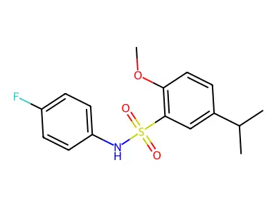 N-(4-fluorophenyl)-5-isopropyl-2-methoxybenzenesulfonamide structure