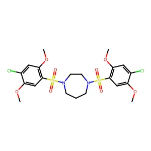1,4-Bis[(4-chloro-2,5-dimethoxyphenyl)sulfonyl]-1,4-diazepane structure