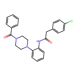 N-[2-(4-benzoylpiperazin-1-yl)phenyl]-2-(4-chlorophenyl)acetamide structure