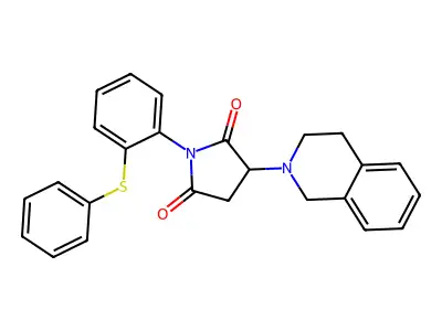 3-(3,4-dihydroisoquinolin-2(1H)-yl)-1-[2-(phenylsulfanyl)phenyl]pyrrolidine-2,5-dione structure
