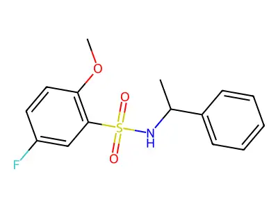 5-fluoro-2-methoxy-N-(1-phenylethyl)benzenesulfonamide structure