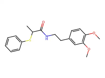 N-[2-(3,4-dimethoxyphenyl)ethyl]-2-phenylsulfanylpropanamide structure