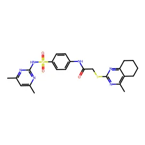 N-[4-[(4,6-dimethylpyrimidin-2-yl)sulfamoyl]phenyl]-2-[(4-methyl-5,6,7,8-tetrahydroquinazolin-2-yl)sulfanyl]acetamide structure