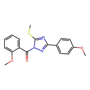 (2-methoxyphenyl)-[3-(4-methoxyphenyl)-5-methylsulfanyl-1,2,4-triazol-1-yl]methanone structure