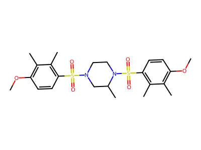 1,4-Bis[(4-methoxy-2,3-dimethylphenyl)sulfonyl]-2-methylpiperazine structure