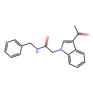 2-(3-acetyl-1H-indol-1-yl)-N-benzylacetamide structure