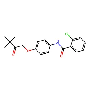 2-chloro-N-[4-(3,3-dimethyl-2-oxobutoxy)phenyl]benzamide structure