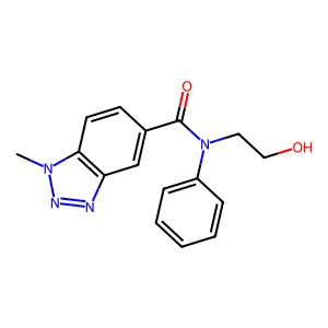 N-(2-hydroxyethyl)-1-methyl-N-phenylbenzotriazole-5-carboxamide structure