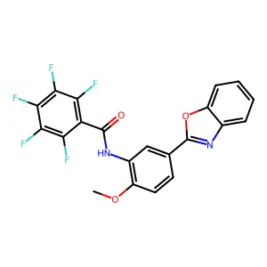 N-[5-(1,3-benzoxazol-2-yl)-2-methoxyphenyl]-2,3,4,5,6-pentafluorobenzamide structure