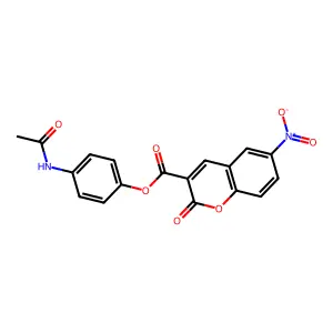 4-acetamidophenyl 6-nitro-2-oxo-2H-chromene-3-carboxylate structure