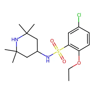 5-chloro-2-ethoxy-N-(2,2,6,6-tetramethylpiperidin-4-yl)benzenesulfonamide structure