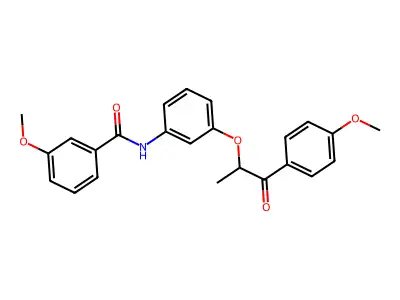 3-methoxy-N-[3-[1-(4-methoxyphenyl)-1-oxopropan-2-yl]oxyphenyl]benzamide structure