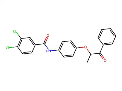 3,4-dichloro-N-[4-(1-oxo-1-phenylpropan-2-yl)oxyphenyl]benzamide structure