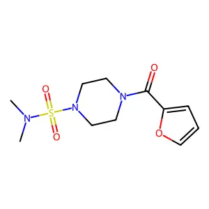 4-(furan-2-carbonyl)-N,N-dimethylpiperazine-1-sulfonamide structure