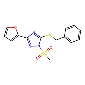 5-Benzylsulfanyl-3-(furan-2-yl)-1-methylsulfonyl-1,2,4-triazole structure