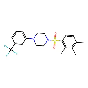 1-[3-(Trifluoromethyl)phenyl]-4-(2,3,4-trimethylbenzenesulfonyl)piperazine structure