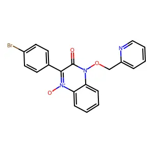 3-(4-Bromophenyl)-4-oxido-1-(pyridin-2-ylmethoxy)quinoxalin-4-ium-2-one structure