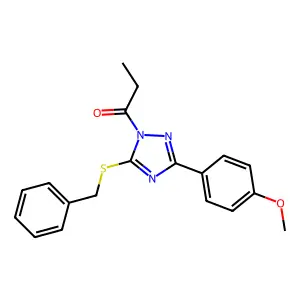 1-[5-Benzylsulfanyl-3-(4-methoxyphenyl)-1,2,4-triazol-1-yl]propan-1-one structure