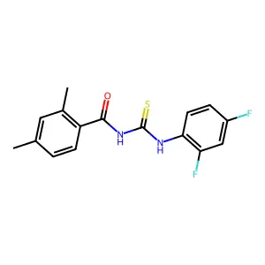 N-[(2,4-difluorophenyl)carbamothioyl]-2,4-dimethylbenzamide structure