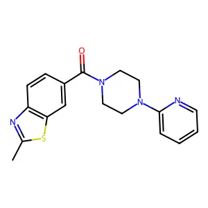 2-Methyl-6-{[4-(2-pyridinyl)-1-piperazinyl]carbonyl}-1,3-benzothiazole structure
