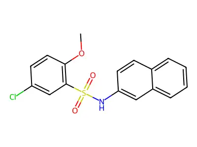 5-chloro-2-methoxy-N-(naphthalen-2-yl)benzene-1-sulfonamide structure