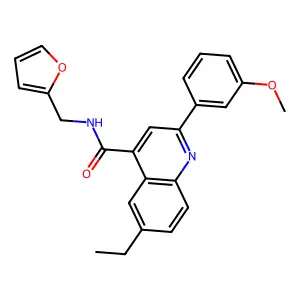 6-ethyl-N-(furan-2-ylmethyl)-2-(3-methoxyphenyl)quinoline-4-carboxamide structure