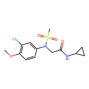 2-(3-chloro-4-methoxy-N-methylsulfonylanilino)-N-cyclopropylacetamide structure