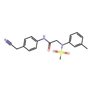 N-[4-(cyanomethyl)phenyl]-2-(3-methyl-N-methylsulfonylanilino)acetamide structure