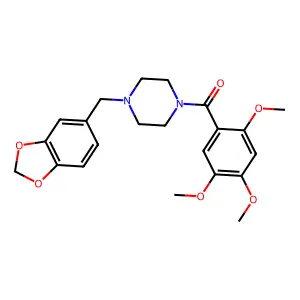 [4-(1,3-Benzodioxol-5-ylmethyl)piperazin-1-yl]-(2,4,5-trimethoxyphenyl)methanone structure