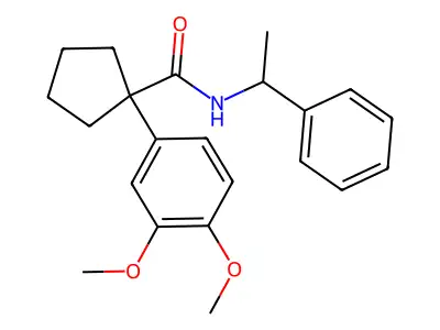 1-(3,4-dimethoxyphenyl)-N-(1-phenylethyl)cyclopentanecarboxamide structure