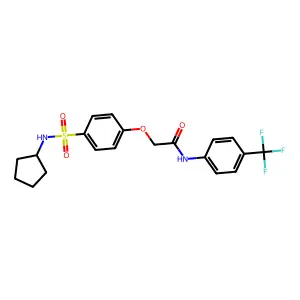 2-[4-(cyclopentylsulfamoyl)phenoxy]-N-[4-(trifluoromethyl)phenyl]acetamide structure
