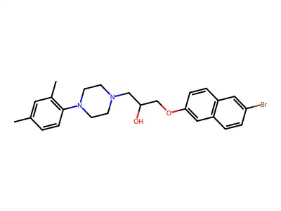 1-(6-bromonaphthalen-2-yl)oxy-3-[4-(2,4-dimethylphenyl)piperazin-1-yl]propan-2-ol structure