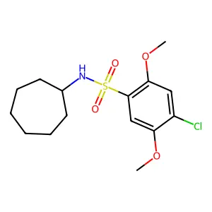 4-chloro-N-cycloheptyl-2,5-dimethoxybenzenesulfonamide structure