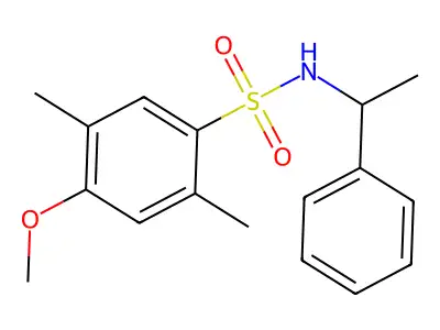 4-methoxy-2,5-dimethyl-N-(1-phenylethyl)benzenesulfonamide structure