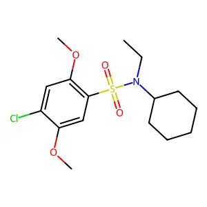4-chloro-N-cyclohexyl-N-ethyl-2,5-dimethoxybenzenesulfonamide structure