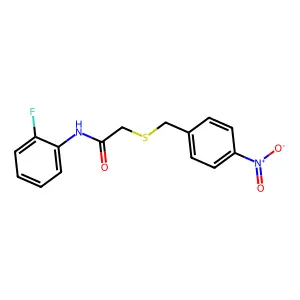 N-(2-fluorophenyl)-2-[(4-nitrobenzyl)sulfanyl]acetamide structure