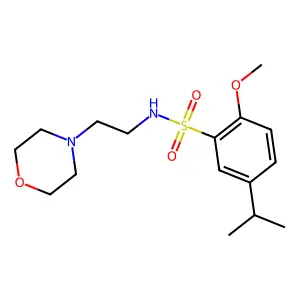 5-isopropyl-2-methoxy-N-(2-morpholinoethyl)benzenesulfonamide structure