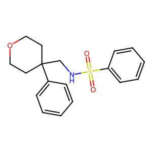 N-[(4-phenyloxan-4-yl)methyl]benzenesulfonamide structure