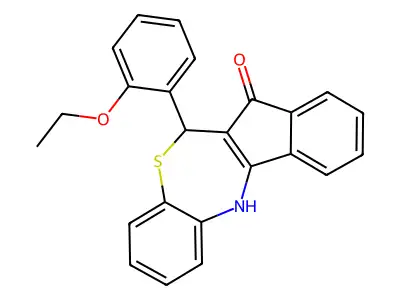 6-(2-ethoxyphenyl)-6,12-dihydro-5H-benzo[b]indeno[1,2-e][1,4]thiazepin-5-one structure
